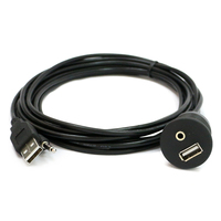Chargeur USB pour montage sur panneau de voiture, 5V DC, prise jack 3,5 mm, câble d'alimentation et de données tressé DCA 3,5 mm femelle pour ordinateur stéréo