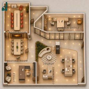 Moderner Büro-Innendesign-Service Kommerzielle Raumaufteilung 3D-Rendering Ausstattungslösung für Besprechungsraum-Arbeitsplatz - Product Image 3