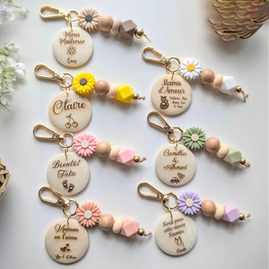 Llavero acrílico DUOYING con medallón personalizado-Cumpleaños, regalo del Día de la madre para abuela, abuelo, padres y maestros - Product Image 1