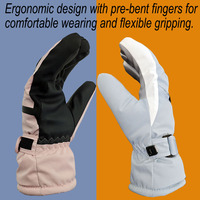 Gants de ski et de snowboard pour hommes imperméables, coupe-vent, respirants, isolés, doublés de polaire, à doigts séparés, avec sangle de poignet réglable