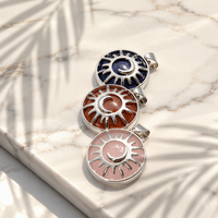 Pendentif en améthyste naturelle, quartz rose, lune et soleil, charme de guérison Reiki, pierre précieuse pour la fabrication de bijoux DIY, vente en gros