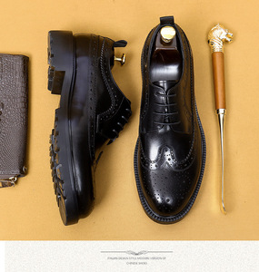S0067Y Zapatos de hombre transfronterizos Cuero Brock tallado británico Formato de negocios al por mayor Cuero de vaca real Casual - Product Image 1