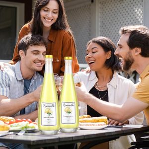 Botellas de Vidrio para Vino Lemoncello de 330 ml con Etiquetas Adhesivas, Botellas de Licor Vacías Transparentes Herméticas con Tapa, Ideales para Regalos - Product Image 5