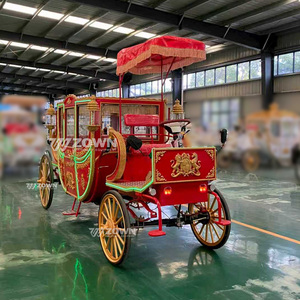 Carruaje Real Eléctrico de 4 Ruedas para Bodas y Eventos, Vagoneta Tirada por Caballos, Color/Tamaño/Asientos Personalizables - Product Image 1