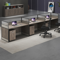 Bureau de travail modulaire moderne et réglable 1/2/3/4 places avec cloison, combinaison libre, poste de travail informatique avec armoire