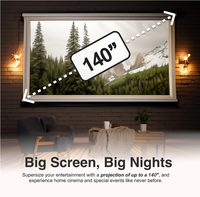Proyector Inteligente B28 con Android 13, Proyector Portátil con Enfoque Automático, Proyector de Cine en Casa Compatible con PS5, Juegos de Fútbol