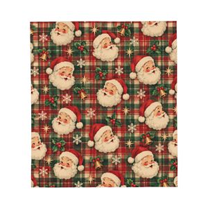 Mantas de Felpa Suaves y Acogedoras con Estampado Navideño a Cuadros de Papá Noel, Garantía de Calidad, Sin Bolitas, para el Invierno - Product Image 4