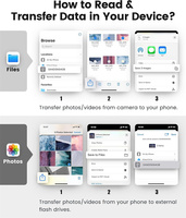 Lector de Tarjetas SD, Adaptador de Tarjetas con Conector Dual de 8 Pines y USB-C, con 3 Ranuras SD TF USB-A, Visor de Tarjetas de Memoria para Cámara de Caza