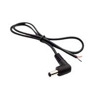 Câble d'alimentation à angle droit DC 3511/35135/4017/47517 avec fiche mâle à extrémité ouverte, connecteur cylindrique 4.0*1.7MM, isolation PVC, 0.6kV, 16-30A