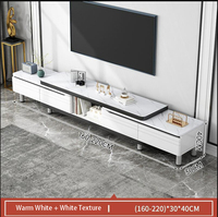 Meuble TV en bois MDF de style moderne blanc, meuble TV simple et élégant avec tiroir et table basse