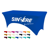 Couverture de table extensible rectangulaire de 6 pieds avec impression de logo personnalisé nappe publicitaire personnalisée