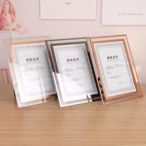 A4ガラス証明書フレームクリスタルフォトフレーム透明クリスタルゴールド/シルバー/ブラック5X7ガラス写真フレーム - Product Image 3