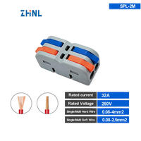 ZHNL DIY GO Mini Connecteur de câble en cuivre universel compact de type levier, bornier réutilisable à insertion rapide 2/3 ports pour câble électrique