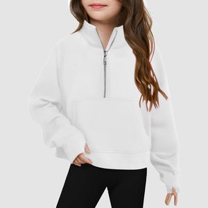 Cappotto sportivo per ragazze con stampa Logo personalizzato giacca traspirante maglione con collo alto per bambini - Product Image 4