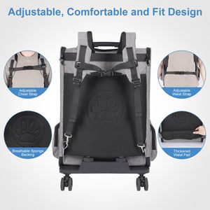 Mochila extensible con ruedas <span class=keywords><strong>para</strong></span> mascotas, mochila <span class=keywords><strong>para</strong></span> <span class=keywords><strong>perros</strong></span> pequeños, gatos medianos, mochila <span class=keywords><strong>para</strong></span> cachorros y <span class=keywords><strong>perros</strong></span> - Product Image 3