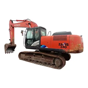 Excavadora ZX240 usada Hitachi de 24 toneladas, máquina de movimiento de tierras original y mediana de segunda mano, excavadora hidráulica sobre orugas ZX240 usada