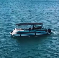 Bateau de sport en aluminium pour la voile, avec transat, barbecue, commande tactile artisanale, moteur hors-bord de 30 pieds, pour la pêche et les excursions