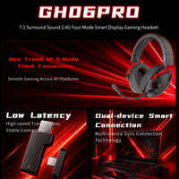 Kedatangan Baru GH06 PRO 2.4G Tiga Model Koneksi 7.1 Headphone Nirkabel Layar Tampilan Level Baterai Headset Gaming dengan Mikrofon