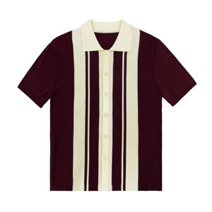 Özel 2024 yaz jakarlı örgü kazak <span class=keywords><strong>Polo</strong></span> Anti-Shrink desen dekorasyon kısa kollu ile erkekler için nefes ince triko - Product Image 4