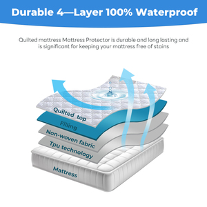 Couvre-<span class=keywords><strong>lit</strong></span> en polyester <span class=keywords><strong>de</strong></span> couleur unie, protège-matelas imperméable et matelassé épais, ensemble <span class=keywords><strong>de</strong></span> literie en drap-<span class=keywords><strong>housse</strong></span> - Product Image 4