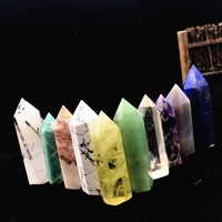 En gros, Cristal naturel de guérison, Quartz améthyste, Pierre artisanale en prisme hexagonal, Pointe de colonne hexagonale, Ornements