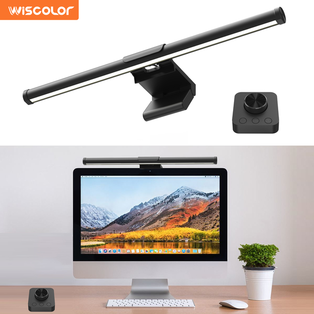 Laptop LED Clip Lamp with USB Power White Shade Touch Control for Computer Monitor Screen Bar Home Lighting