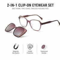 Lunettes optiques unisexes classiques, acétate multicolores, nouveau style carré, clip magnétique, protection UV400, lunettes de soleil pour l'extérieur
