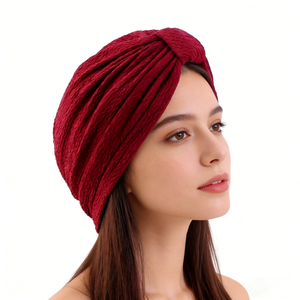 Foulard torsadé pré-noué multifonctionnel pour femme, couleur unie, en polyester élastique, tendance et très vendu - Product Image 3