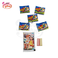 Großhandel Doppel-Fruchtgeschmack Kaugummi und Tattoo-Aufkleber Zweifarbiger Bubble Gum