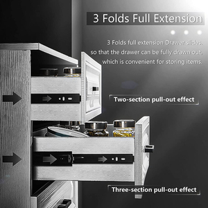 15.048 Trượt Ngăn Kéo Bằng Kim Loại Màu Đen Dạng Ống Lồng Chịu Lực Nặng Trượt Ngăn Kéo Ổ Bi Đóng Mềm Trượt Ngăn Kéo 22 Inch - Product Image 2