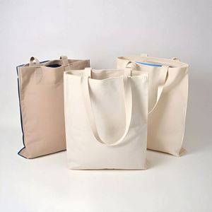 Bolsa de Tela de Algodón Orgánico Reciclado Personalizada con Impresión OEM y ODM, Bolsa de Compras Reutilizable Grande con Logotipo - Product Image 1