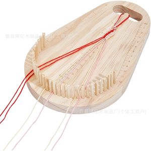 Wooden Woven Board Bracelet Maker Pear Cut Multi Rope Weaving Frame Desktop <b>DIY</b> Jewelry Making Supplies <b>Kit</b> - Product Image 5