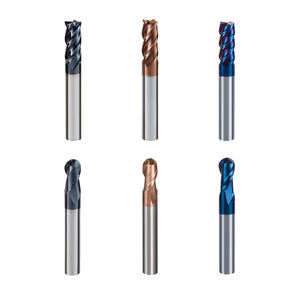 TYJM Fraise en bout en carbure personnalisable HRC 45/55/60/65 2 cannelures Outils de coupe en acier au tungstène Fraise à nez sphérique - Product Image 6