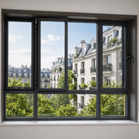 Aluminium villa-raam met thermische breuk, verborgen afwatering, Duitse Roto roestvrijstalen draai-kiep systeem, Low-E glas