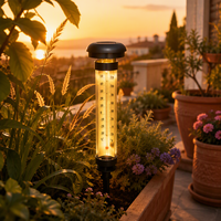 Lampu Taman Termometer Surya 2700K LED Putih Hangat Lembut Lampu Tancap Luar Ruangan IP65 ABS