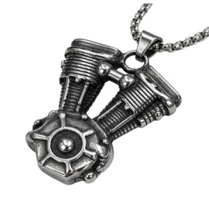 yunnique Motorcycle Engine Pendant Necklace <b>Titanium</b> Steel Men's Fashion Jewelry Gift Geometric Design JD215 - Product Image 5