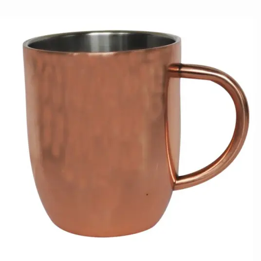 Taza para beber cerveza de mula de Moscú de acero inoxidable de 300ml chapada en cobre