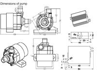 Pompe à eau submersible sans balais à onde sinusoïdale ZKSJ DC45D 24V 1350L/H 9M de hauteur de refoulement IP68 ≤35dB pour circulation solaire en aquarium