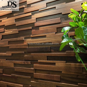 Strip Shape Walnut Black Wood Wall Mosaic Arts Living Room Bedroom <strong>Background</strong> Wall Mosaics Antique Wooden Tile - Product Image 1