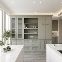 Armoire à panneaux surélevés en verre cannelé, étagère ouverte, tiroir, meuble de rangement personnalisé pour villa, cuisine, chambre, écologique, grande taille
