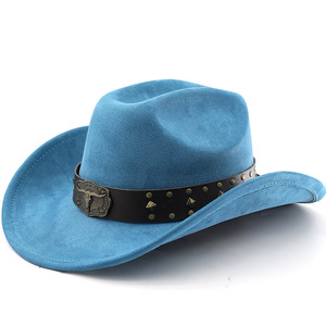 Chapeau de cowboy vintage en daim de <span class=keywords><strong>vache</strong></span>, style ethnique, pour homme et femme, imprimé sérigraphié, grand bord, 100 % polyester, idéal pour l'hiver - Product Image 4
