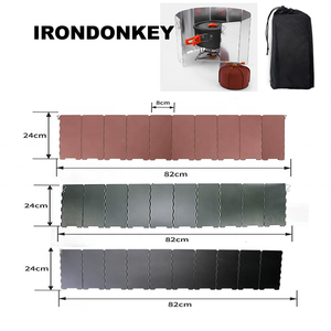 IRONDONKEY 10 pièces de pare-brise extérieur Portable en alliage d'aluminium pliable poêle pare-brise <span class=keywords><strong>Camping</strong></span> poêle pare-brise - Product Image 6