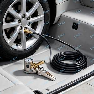 JXY Brass tire inflator quick-connect chuck, also known as a clip-on chuck or air nozzle. Durable and rust-resistant. - Product Image 6