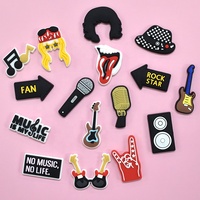 Pvc Instrument En Caoutchouc Souple Guitare Notes De Musique Sabot Charme Nombreuses Et Variées Souple Pvc Chaussures Décorations Sabot Chaussures Accessoires
