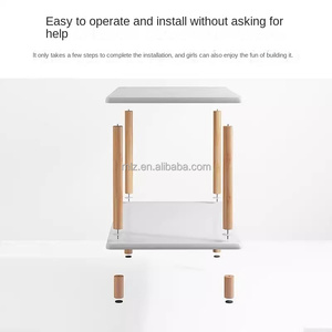 サイドティーテーブルリビングルーム長方形コーヒーテーブル用モダンホワイト木製 - Product Image 4
