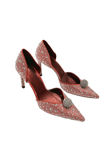 Zapatos de tacón Jimmy con adornos de cristal y tacón de aguja brillante estilo Orsay para damas de honor y fiestas de cóctel - Product Image 4