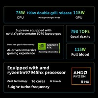 2025 NEW MSI Crosshair A16 HX Ryzen Edition R9-7945HX 16-inch 2.5K 240Hz Gaming Laptop Full Power RTX5070 Graphics Card