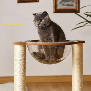 2024 New Pet mèo leo khung bằng gỗ hiện đại sisal đa sang trọng lớn mèo cây