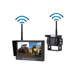 2.4ghz kablosuz Camara sistemi Forklift ulaşmak kamyon Ahd 1080p 7 inç traktör araba monitör ile su geçirmez geri görüş kamerası