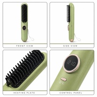 Brosse lissante chauffante en aluminium large personnalisée, 4 niveaux de chaleur, pour voyage et salon à domicile, vente en gros